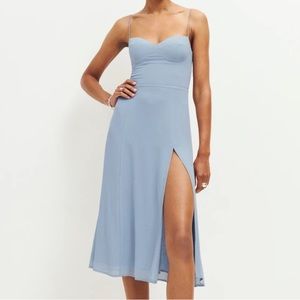 Reformation Juliette Linen Dress in Mustard Yellow Size 2